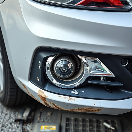 damaged car bumper