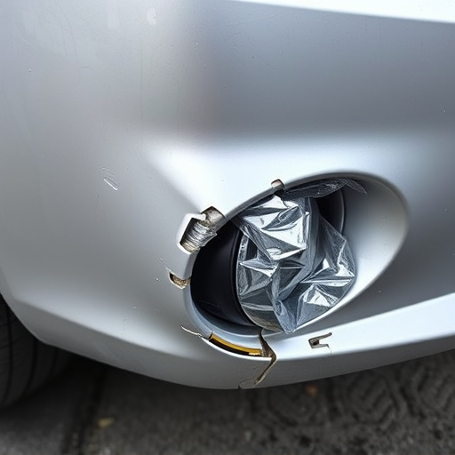 damaged car bumper