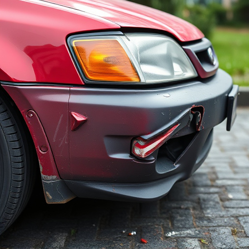 damaged car bumper