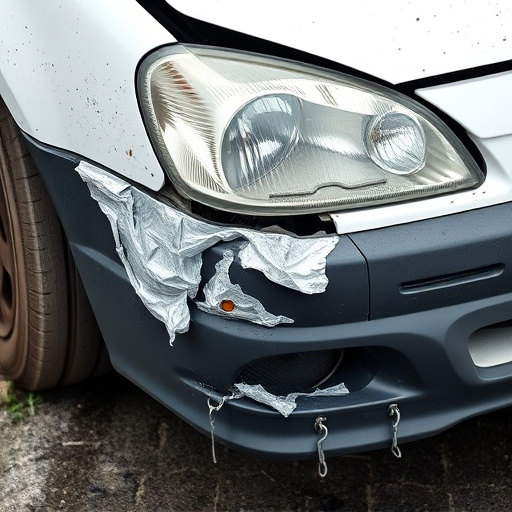 damaged car bumper