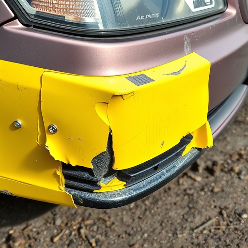 damaged car bumper