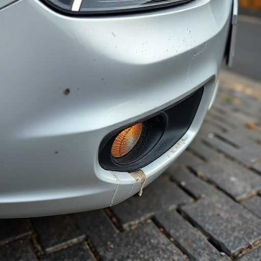 damaged car bumper