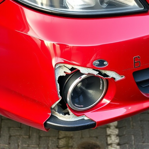 damaged car bumper