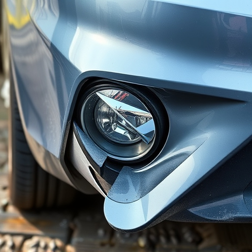 damaged car bumper