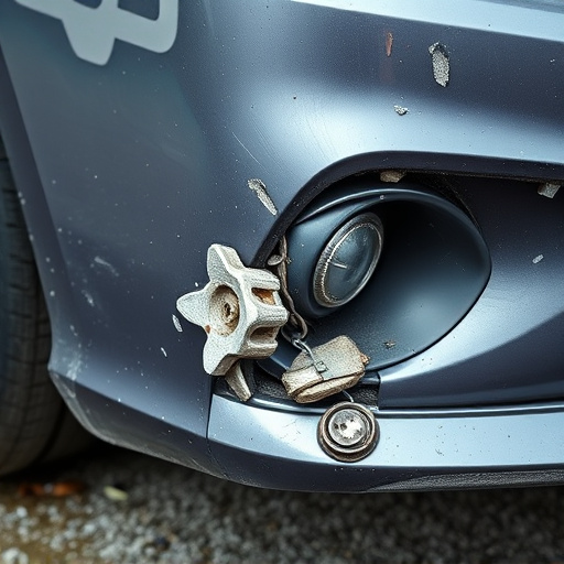 damaged car bumper
