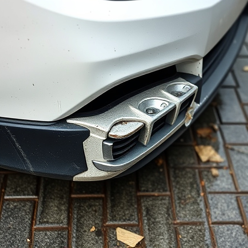 damaged car bumper