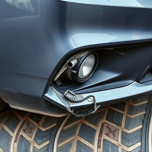 damaged car bumper