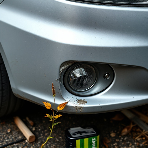 damaged car bumper