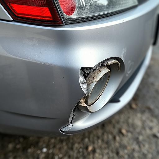 damaged car bumper