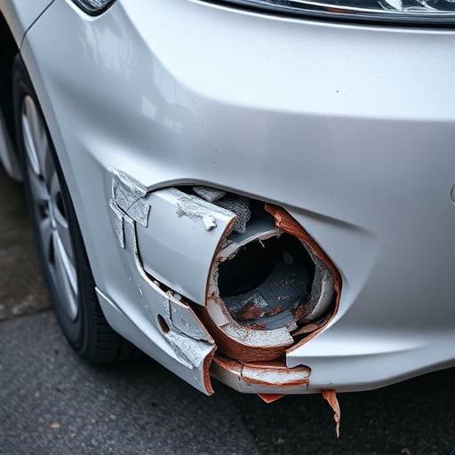 damaged car bumper
