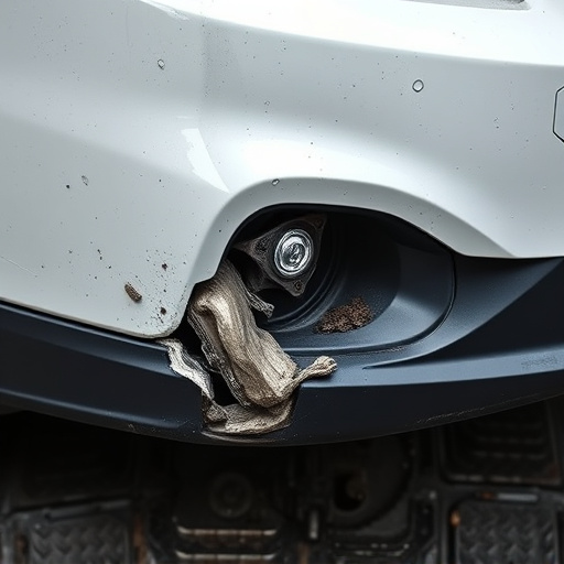 damaged car bumper