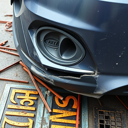 damaged car bumper