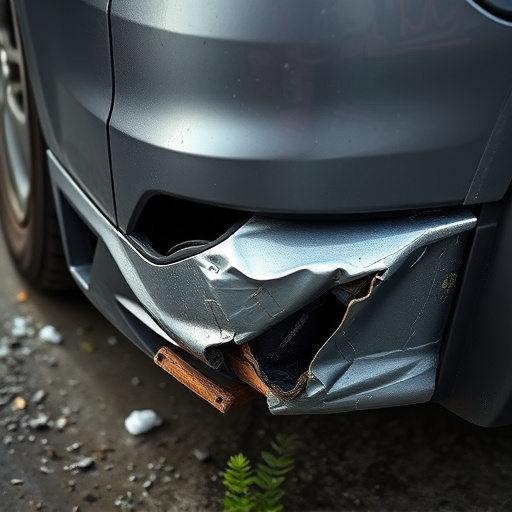 damaged car bumper