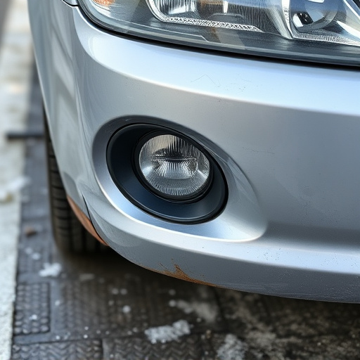 damaged car bumper