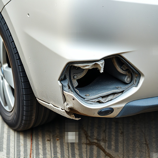 damaged car bumper