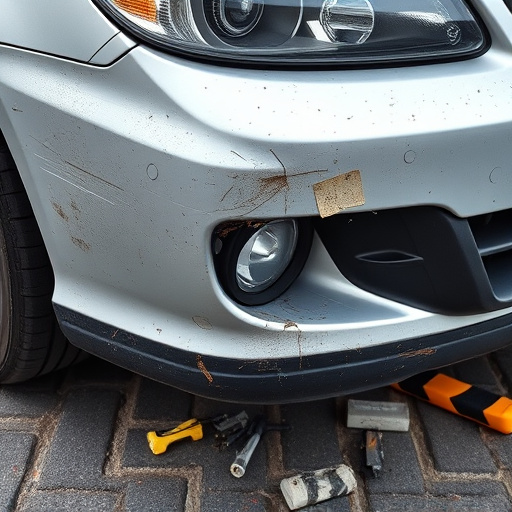 damaged car bumper