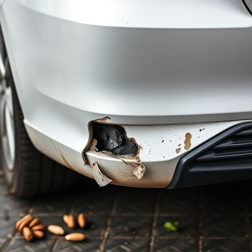 damaged car bumper