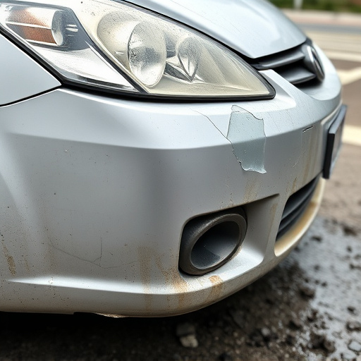 damaged car bumper