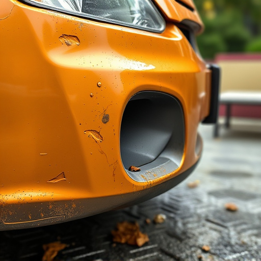 damaged car bumper