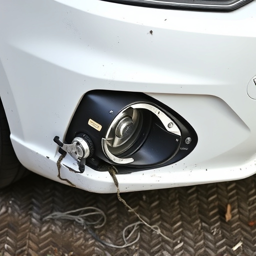damaged car bumper