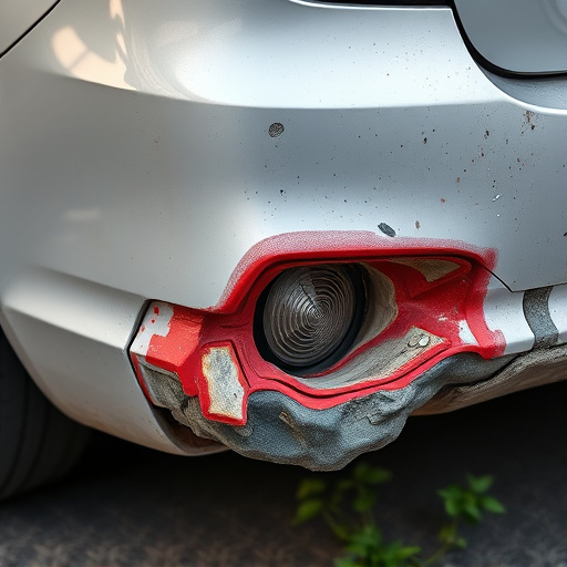 damaged car bumper
