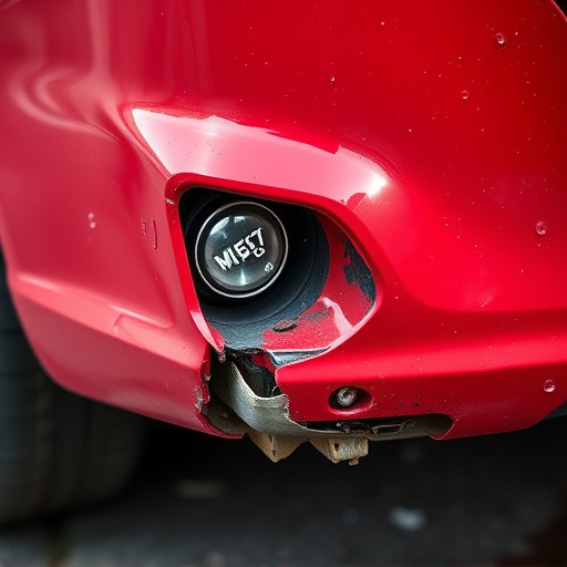 damaged car bumper