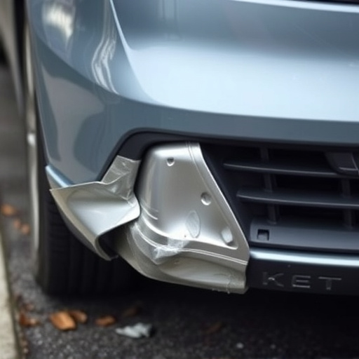 damaged car bumper