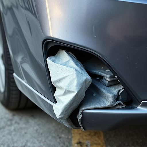 damaged car bumper