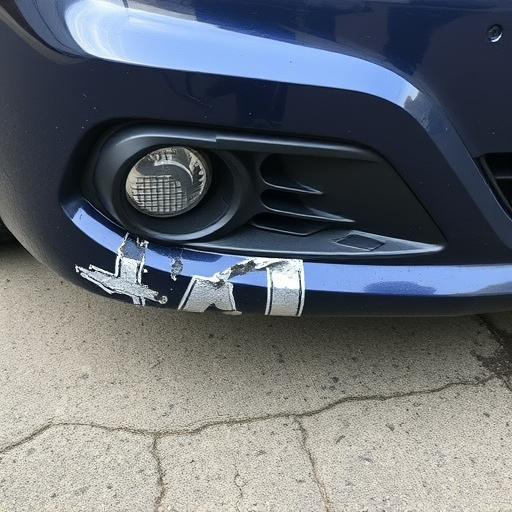 damaged car bumper