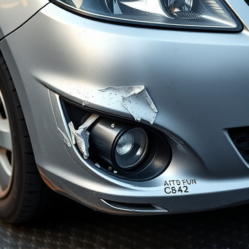 damaged car bumper