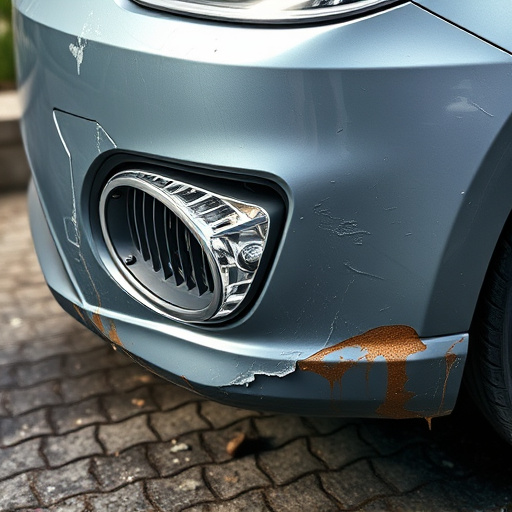 damaged car bumper