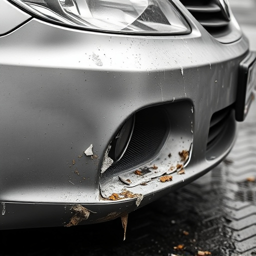 damaged car bumper