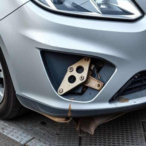 damaged car bumper