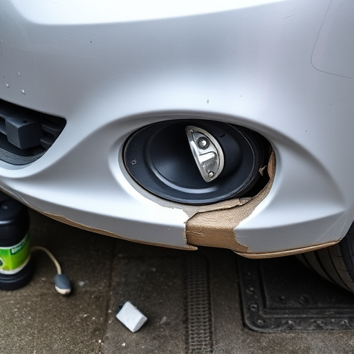 damaged car bumper