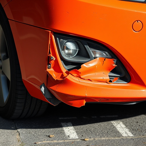 damaged car bumper