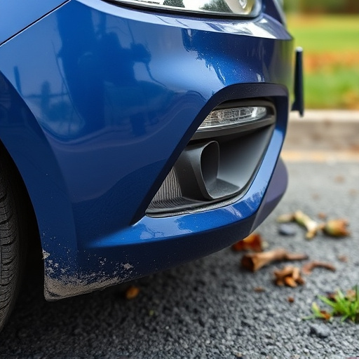 damaged car bumper
