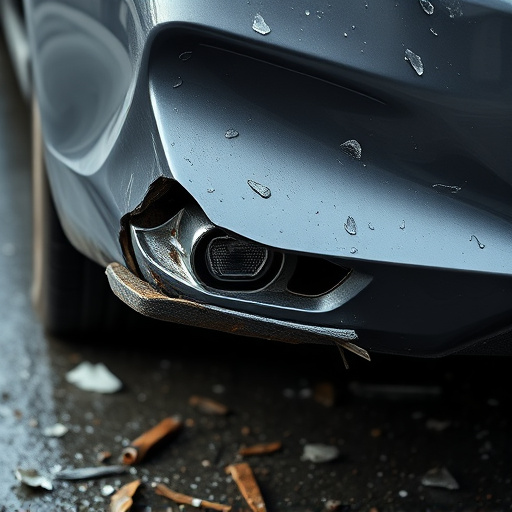 damaged car bumper