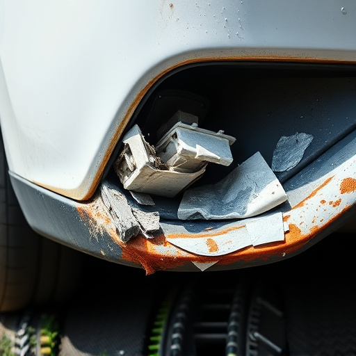 damaged car bumper
