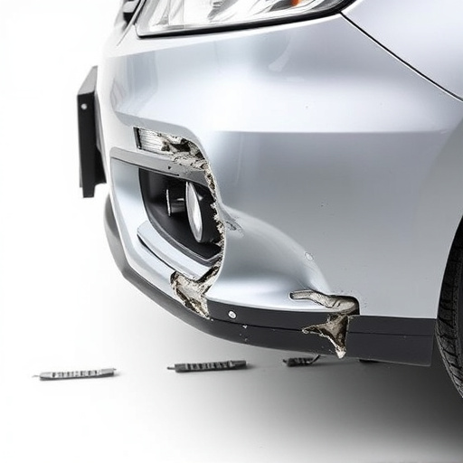 damaged car bumper