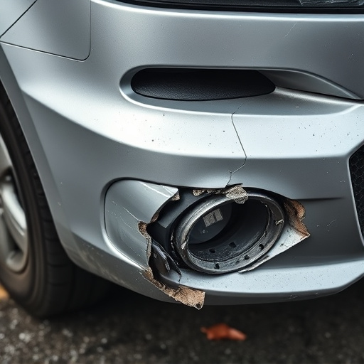 damaged car bumper