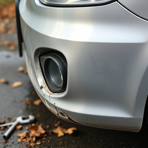 damaged car bumper
