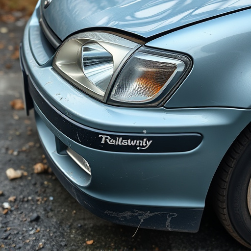 damaged car bumper