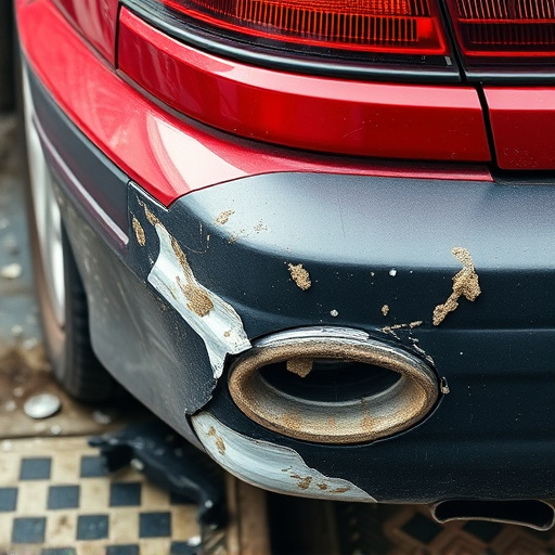 damaged car bumper