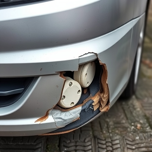 damaged car bumper