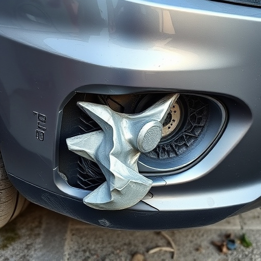 damaged car bumper