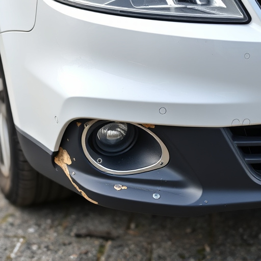 damaged car bumper