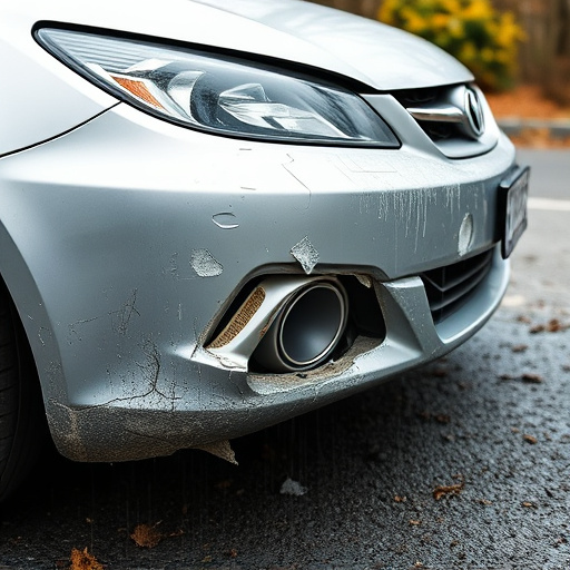 damaged car bumper