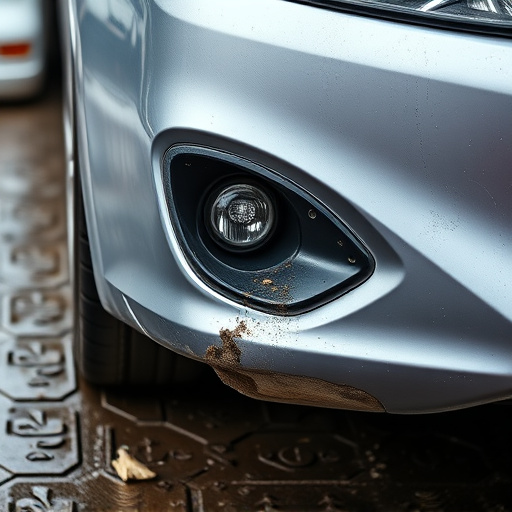 damaged car bumper