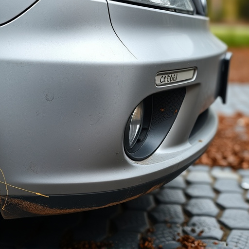 damaged car bumper