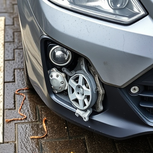 damaged car bumper